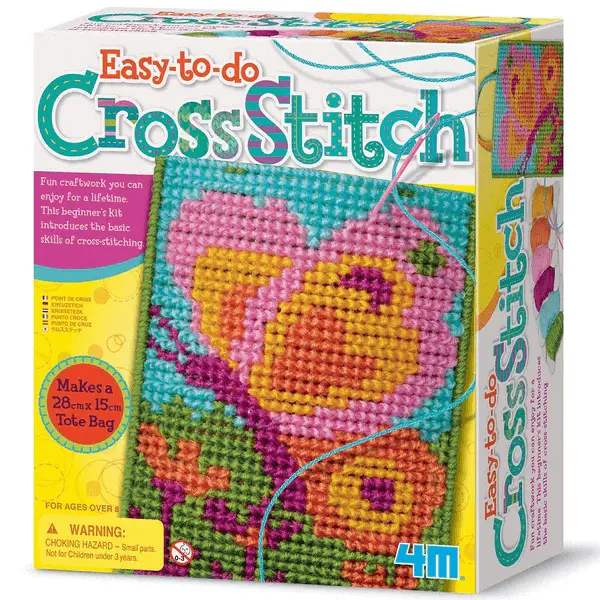 4M Children's First Easy to do Cross Stitch Craft Kit for Ages 8 & Up