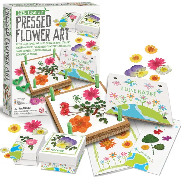 4M Green Creativity Pressed Flower Art Craft Kit for Ages 5 and Up