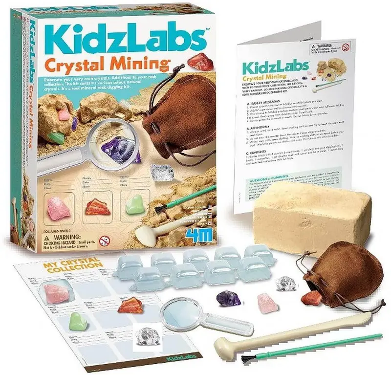 4M KidzLabs Crystal Mining Children's Excavation Kit for Ages 5 and Up