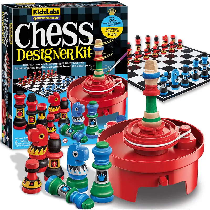 4M KidzLabs Gamemaker Motorised Spin Art Chess Designer for Age 5 & Up