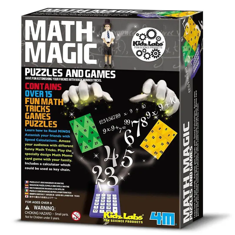 4M KidzLabs Maths Magic Kit with Tricks, Games & More for Ages 8 & Up