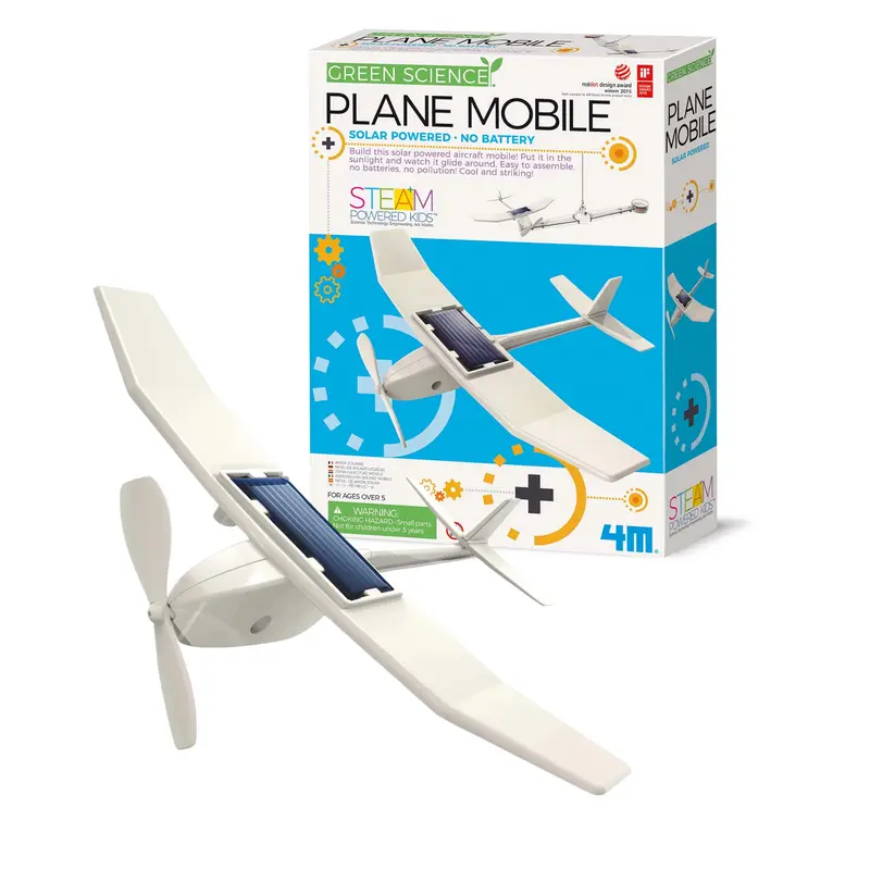 4M STEAM Powered Kids Green Science Solar Plane Mobile for Ages 5 & Up