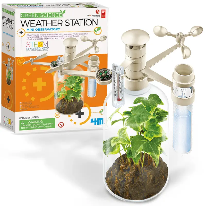 4M STEAM Powered Kids Green Science Weather Station Kit for Age 5 & Up