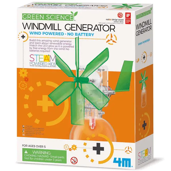 4M STEAM Powered Kids Green Science Windmill Generator for Ages 5 & Up