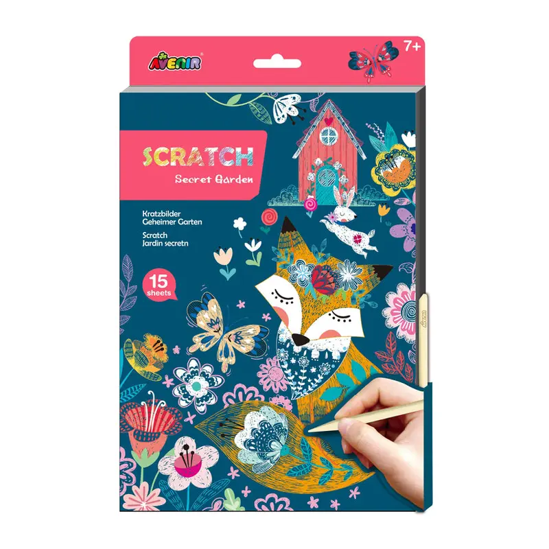 A4 Scratch Book Secret Garden