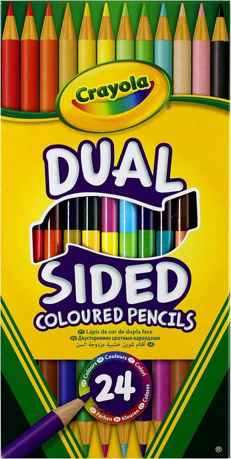 Crayola Pack of 12 Dual Sided Colouring Pencils for Children Ages 3+