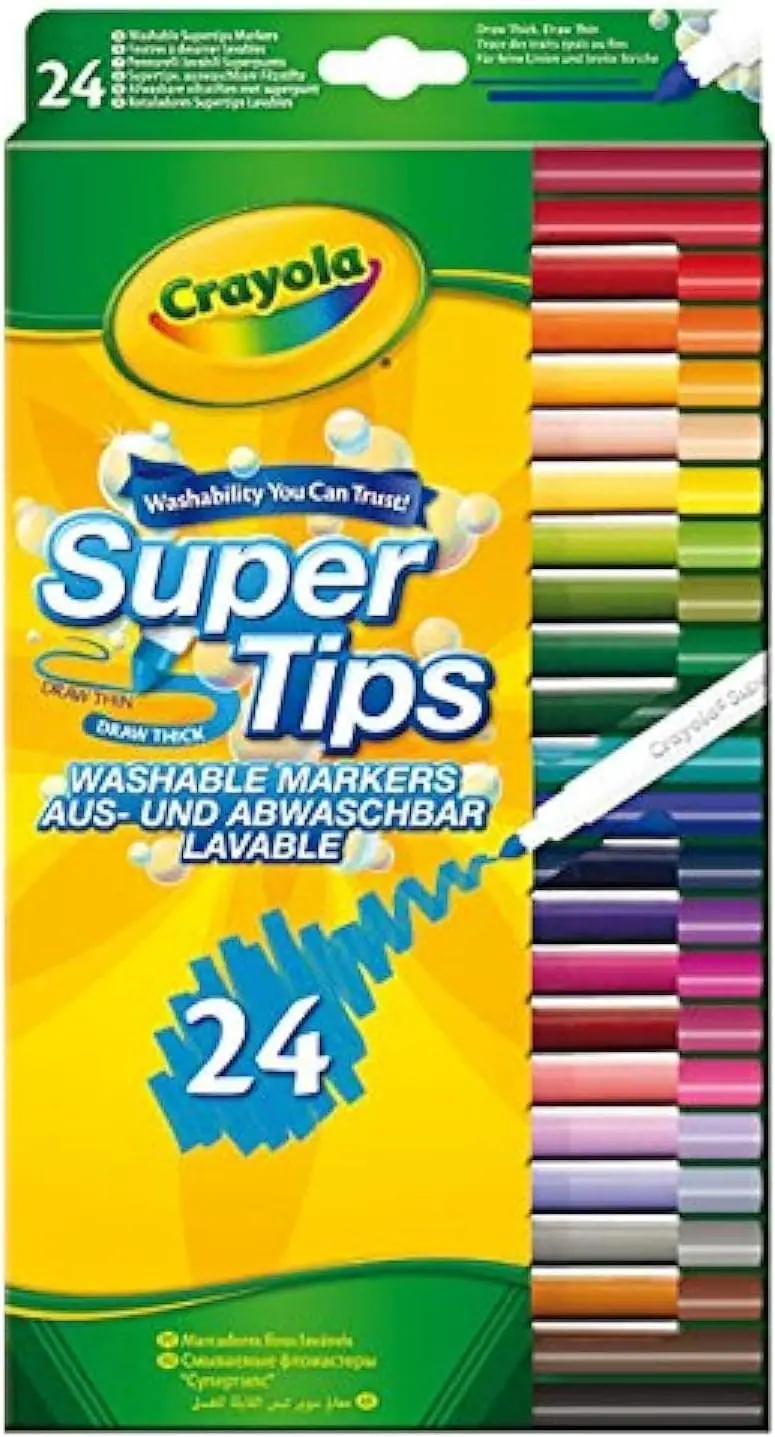 Crayola Pack of 24 Supertips Felt Tip Pens for Children Ages 3 and Up