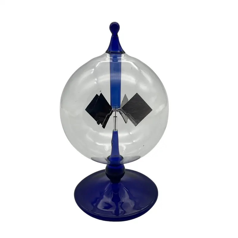 Crooke's Solar Radiometer, Short Blue Stem, Clear Globe