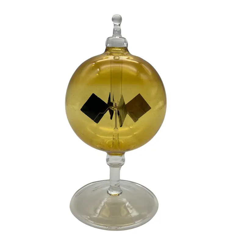 Crooke's Solar Radiometer, Short Clear Stem, Amber Globe