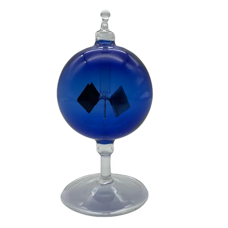 Crooke's Solar Radiometer, Short Clear Stem, Blue Globe