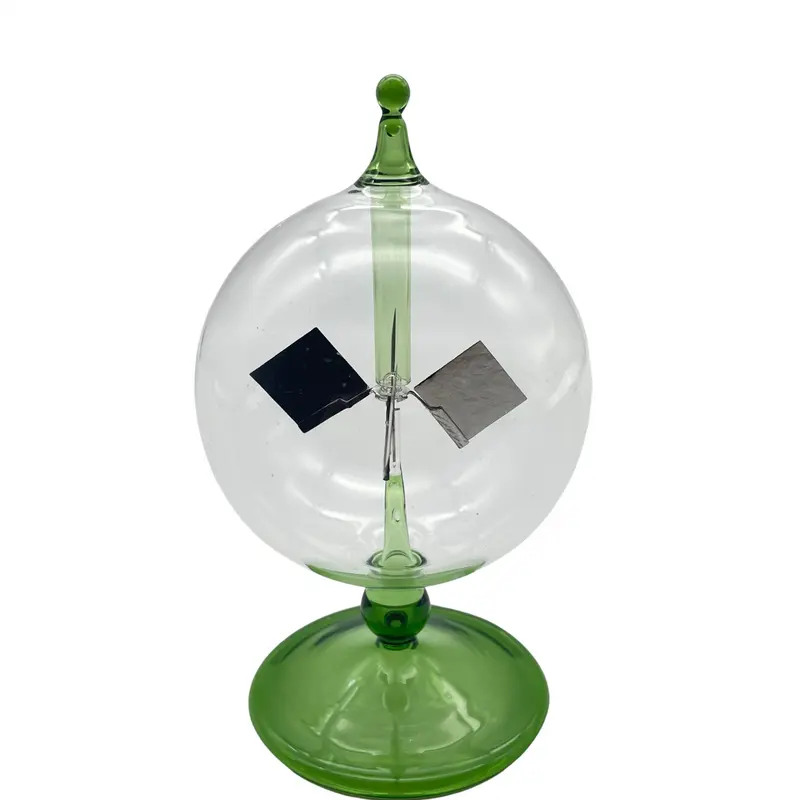 Crooke's Solar Radiometer, Short Green Stem, Clear Globe