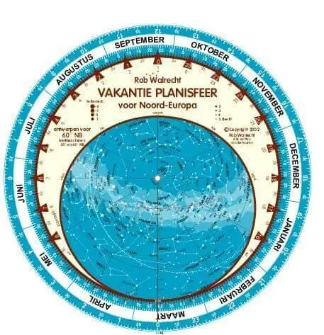 Dutch 'Holiday' Planisphere for 60¬∞ North