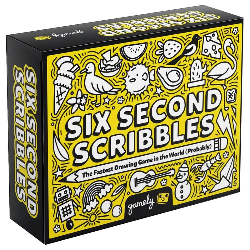Gamely Six Second Scribbles Drawing Party Game for 2-8 Players Ages 8+