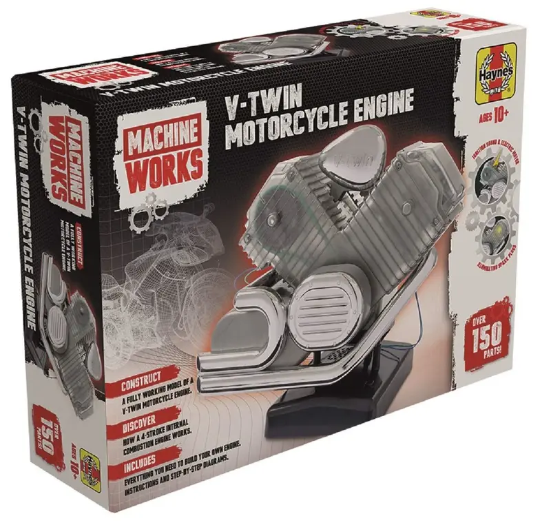 Machine Works Haynes Build a V-Twin Motorcycle Engine Kit for Ages 10+