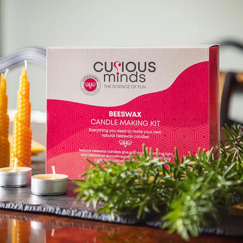 Natural Beeswax Candle Making Kit — A STEAM Kit for Adults | Four Candle Techniques | Native British Wildflower Seeds | Made in the UK