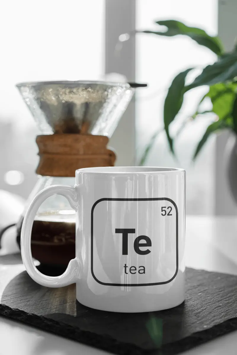 Novelty Periodic Table Element 52 Te Ceramic Mug for Science Lovers