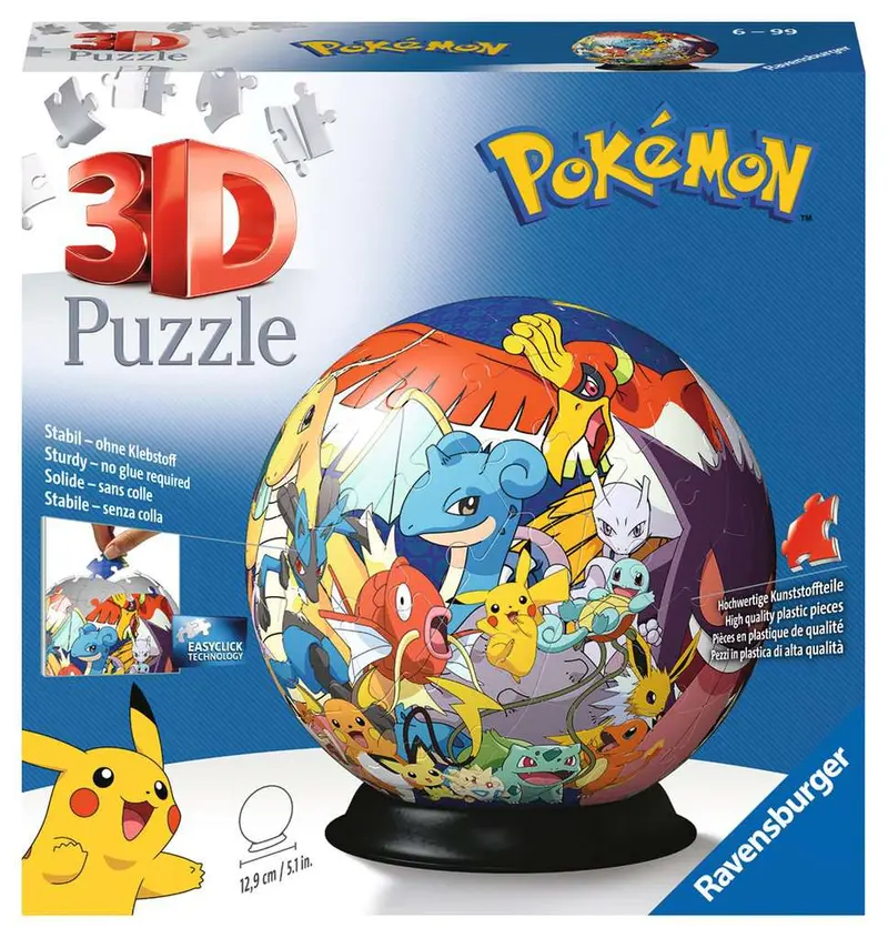 Ravensburger 11785 Pokemon 72 Piece 3D Puzzle Ball (Lapras) Ages 6+