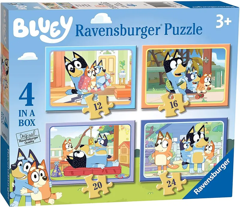 Ravensburger Bluey 4 in A Box Jigsaw Puzzles for Ages 3 and Up