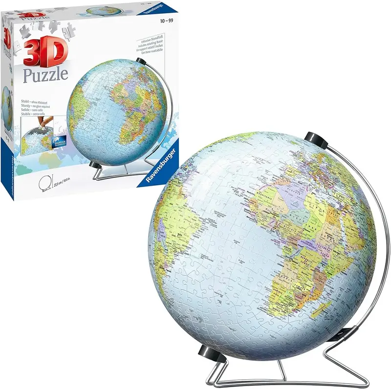 Ravensburger The Earth 550 PC 3D Globe Puzzle on V-Stand for Ages 10+