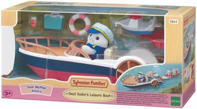 Sylvanian Families Seal Sailor's Leisure Boat Toy Playset for Ages 3+