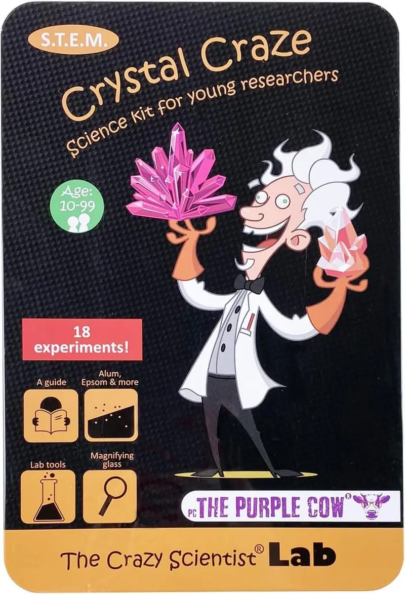 The Crazy Scientist Lab Crystal Craze Experiment Kit for Ages 10 & Up